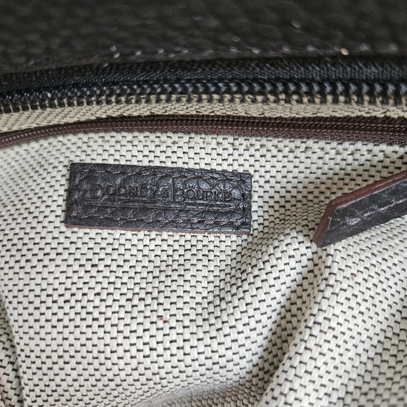 Vtg Dooney & Bourke Leather Two Tone Women's Shoulder Bag Purse-Brown (J7407543) - Picture 9 of 12